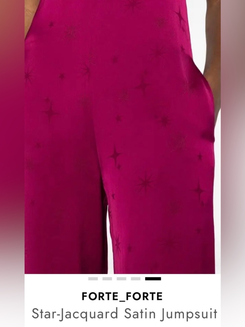 Forte-Forte, Made in Italy. Gorgeous Jacquard Magenta Wide-Leg Jumpsuit - Picture 5 of 9